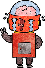 cartoon crying robot
