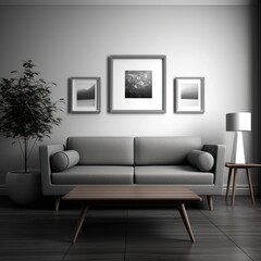 Sala de estar interior confort&aacute;vel sof&aacute;