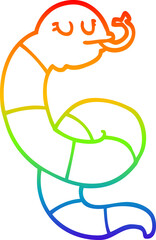 rainbow gradient line drawing of a cartoon poisonous snake