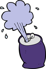 cartoon fizzing soda can
