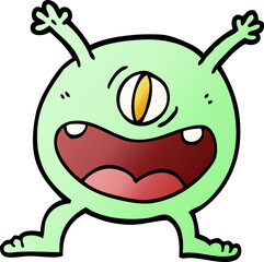 vector gradient illustration cartoon monster