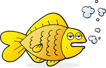 freehand drawn cartoon funny fish