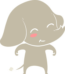 cute flat color style cartoon elephant