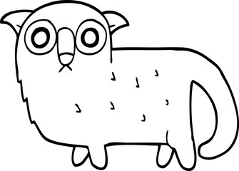 line drawing cartoon funny cat