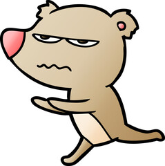angry bear cartoon running