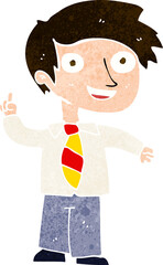 cartoon school boy with idea