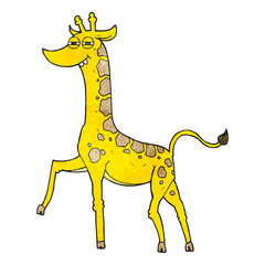 freehand textured cartoon giraffe