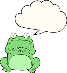 freehand drawn speech bubble cartoon nervous frog