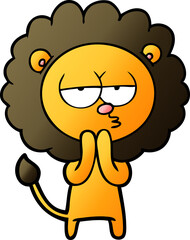 cartoon lion considering