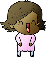 cartoon laughing woman