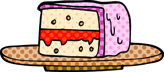 cartoon doodle slice of cake