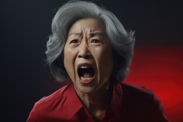 A woman with her mouth open wide. This image can be used to depict surprise, shock, or amazement. It can also be used to convey excitement or astonishment.