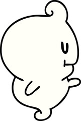 cartoon halloween ghost just floating around