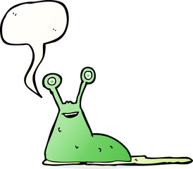 cartoon slug with speech bubble