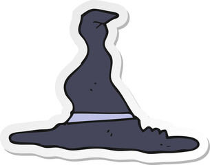 sticker of a cartoon witchs hat