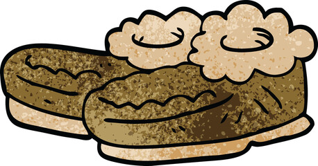 cartoon doodle old slippers