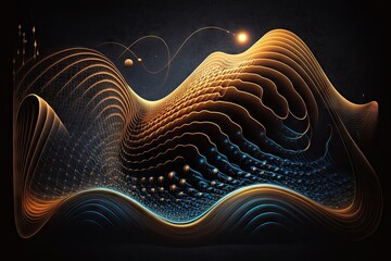 Futuristic background, abstract wave illustration, technology hi-tech design