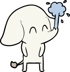 cute cartoon elephant spouting water