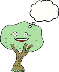 cartoon tree with thought bubble