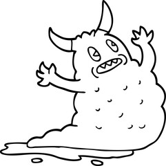 line drawing cartoon demon