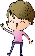 cartoon laughing woman