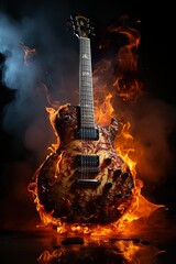 Fire guitar | Generative AI