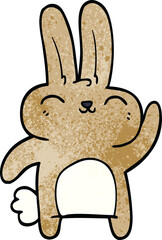 cartoon doodle happy bunny