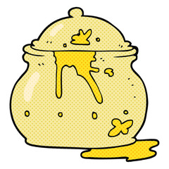 freehand drawn cartoon messy mustard pot