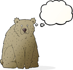 cartoon funny bear with thought bubble