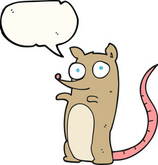 freehand drawn speech bubble cartoon mouse