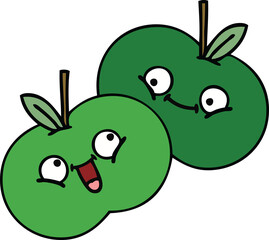 cute cartoon of a apples