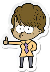 sticker of a cartoon woman