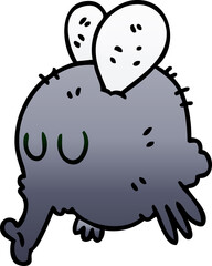 gradient shaded quirky cartoon fly