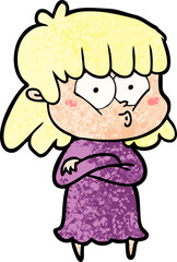 cartoon whistling girl