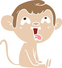 crazy flat color style cartoon monkey