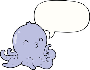 cartoon octopus with speech bubble