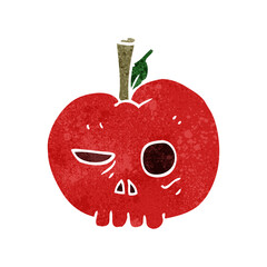 freehand retro cartoon poison apple