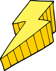 cartoon doodle decorative lightning bolt
