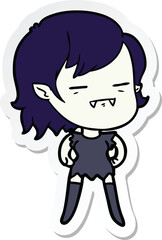 sticker of a cartoon undead vampire girl