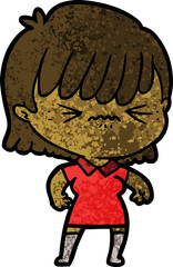 annoyed cartoon girl