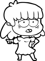 Fototapeta premium cartoon tired woman