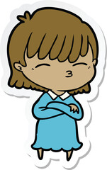 sticker of a cartoon woman