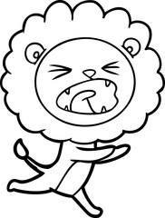 cartoon running lion