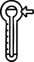 line drawing cartoon of a glass thermometer