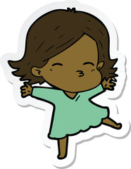 sticker of a cartoon woman