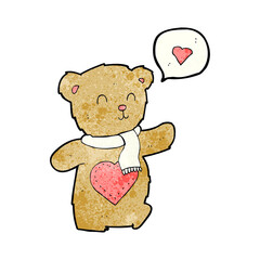 cartoon cute bear with love heart