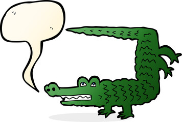 cartoon crocodile with speech bubble