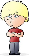 cartoon suspicious man