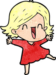 cartoon laughing woman