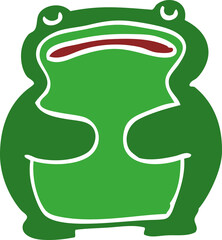 funny cartoon doodle frog